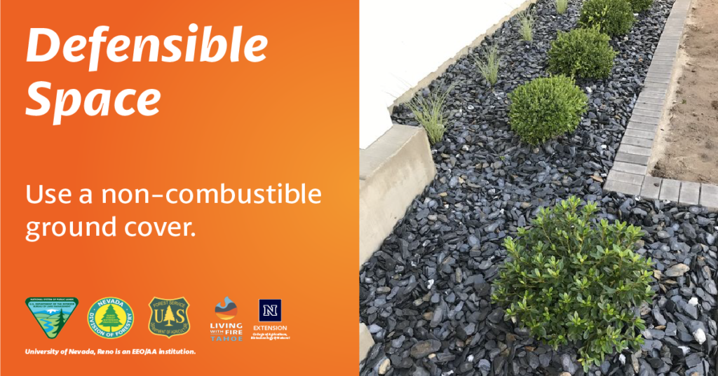 Defensible Space. Use a non-combustible ground cover.